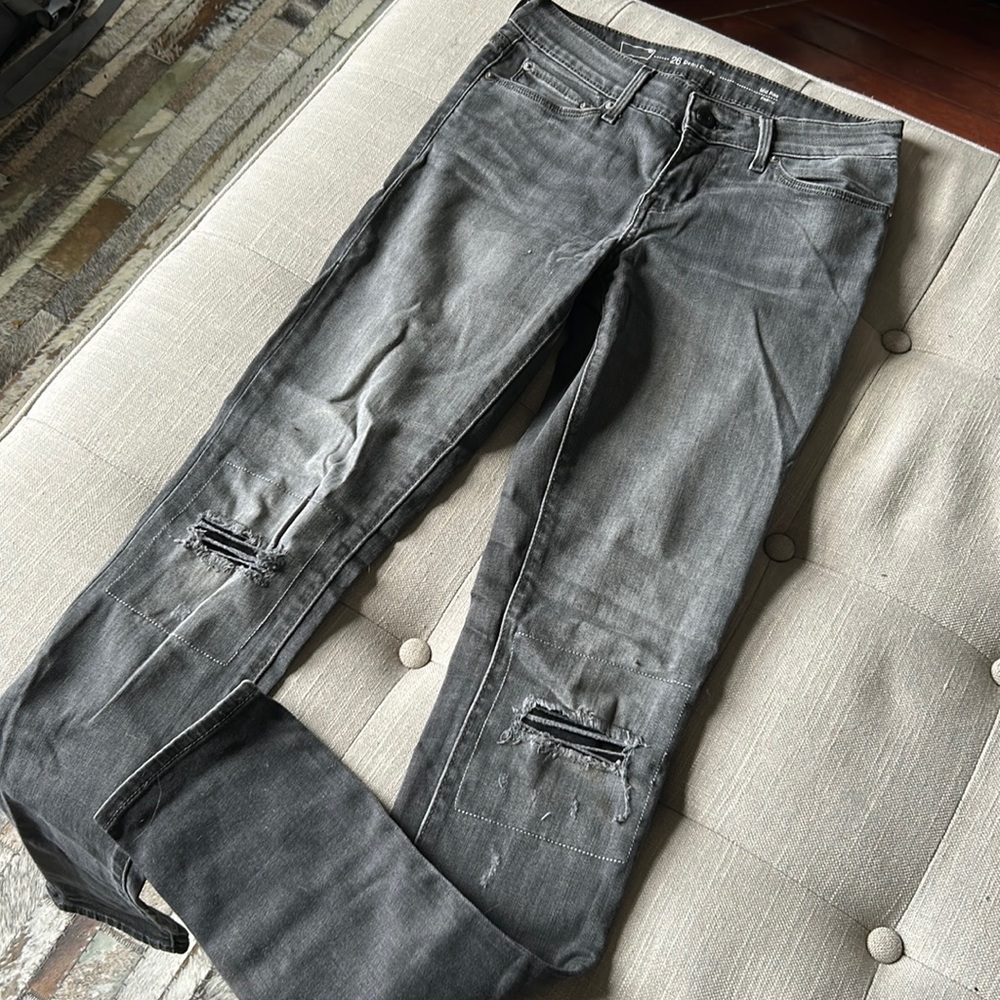 Levis Women Demi Curve Mid Rise Skinny Grey Patchwork Jeans‎